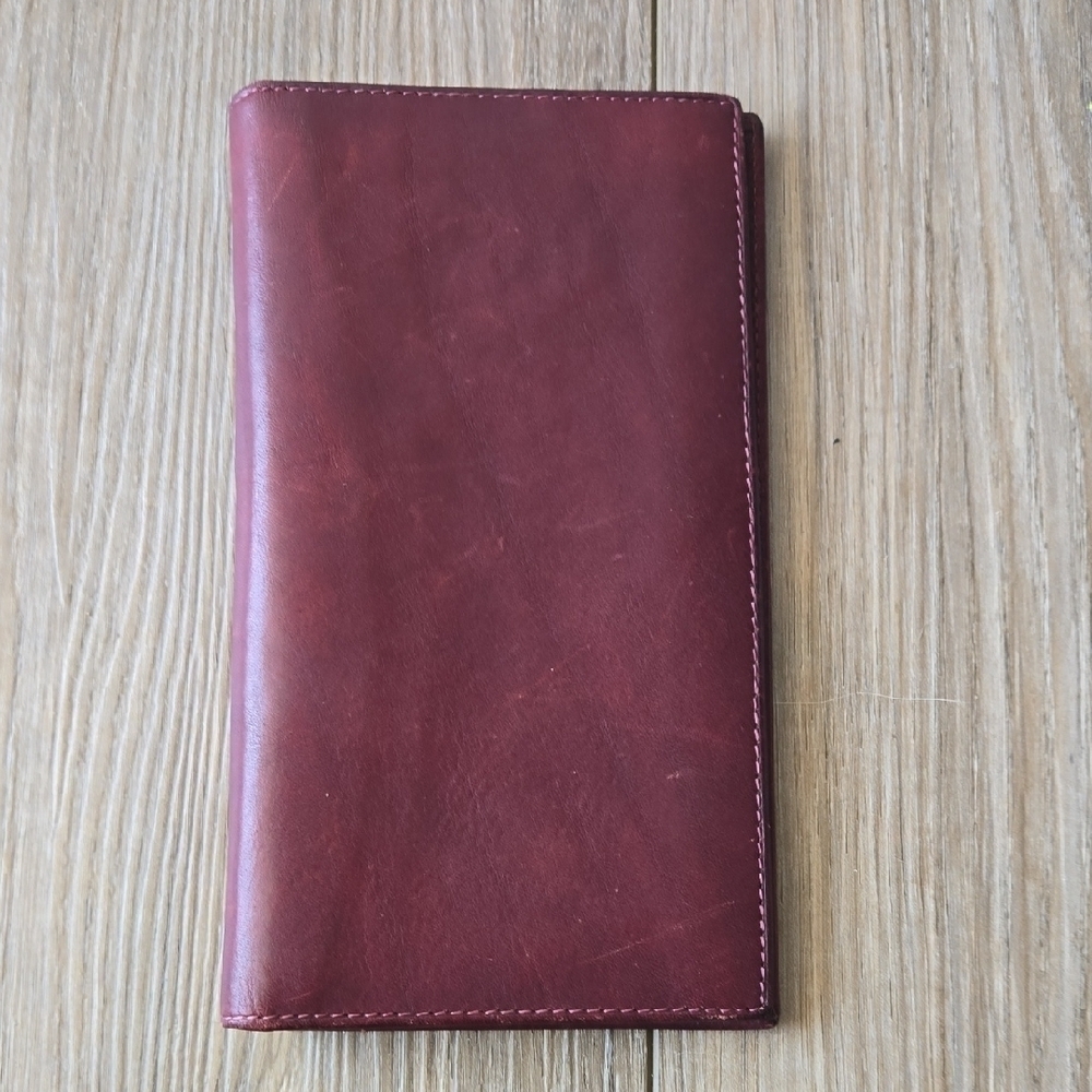 Vintage Tiffany & Co. Burgundy Long Wallet With Pen Holder And Notepad
